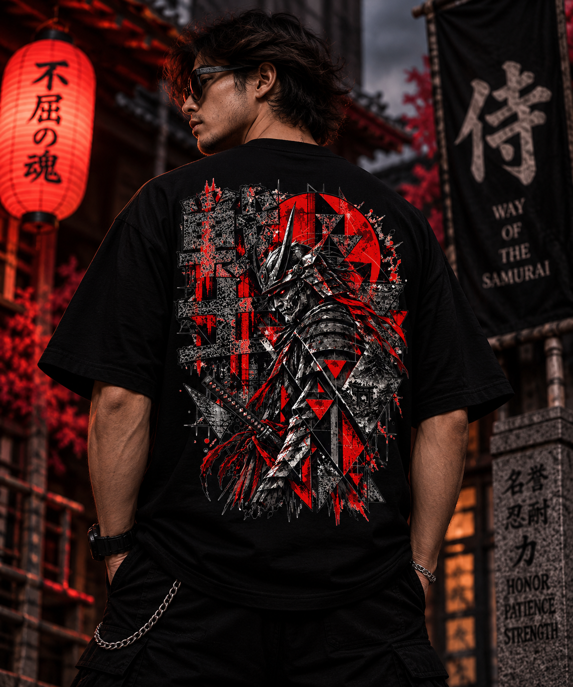 JACKXON: Japanese Ronin Samurai Warrior Oversized T-Shirt