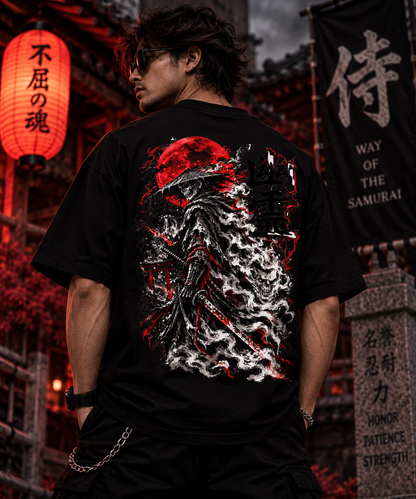JACKXON: Samurai Skull Oversized T-Shirt