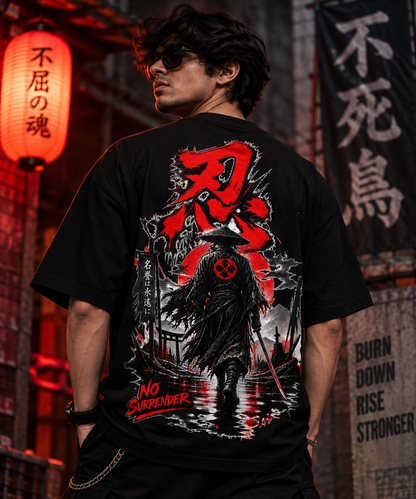 JACKXON: No Surrender Samurai Oversized T-Shirt