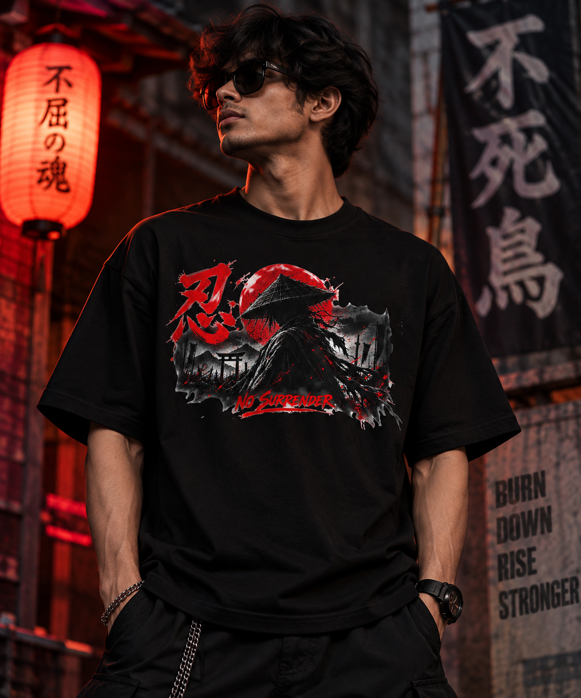 JACKXON: No Surrender Samurai Oversized T-Shirt