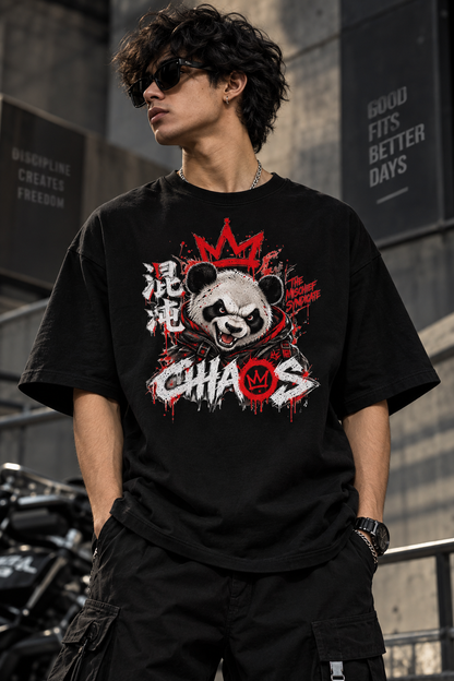 Panda Chaos Oversized T-Shirt | Premium Streetwear | JACKXON