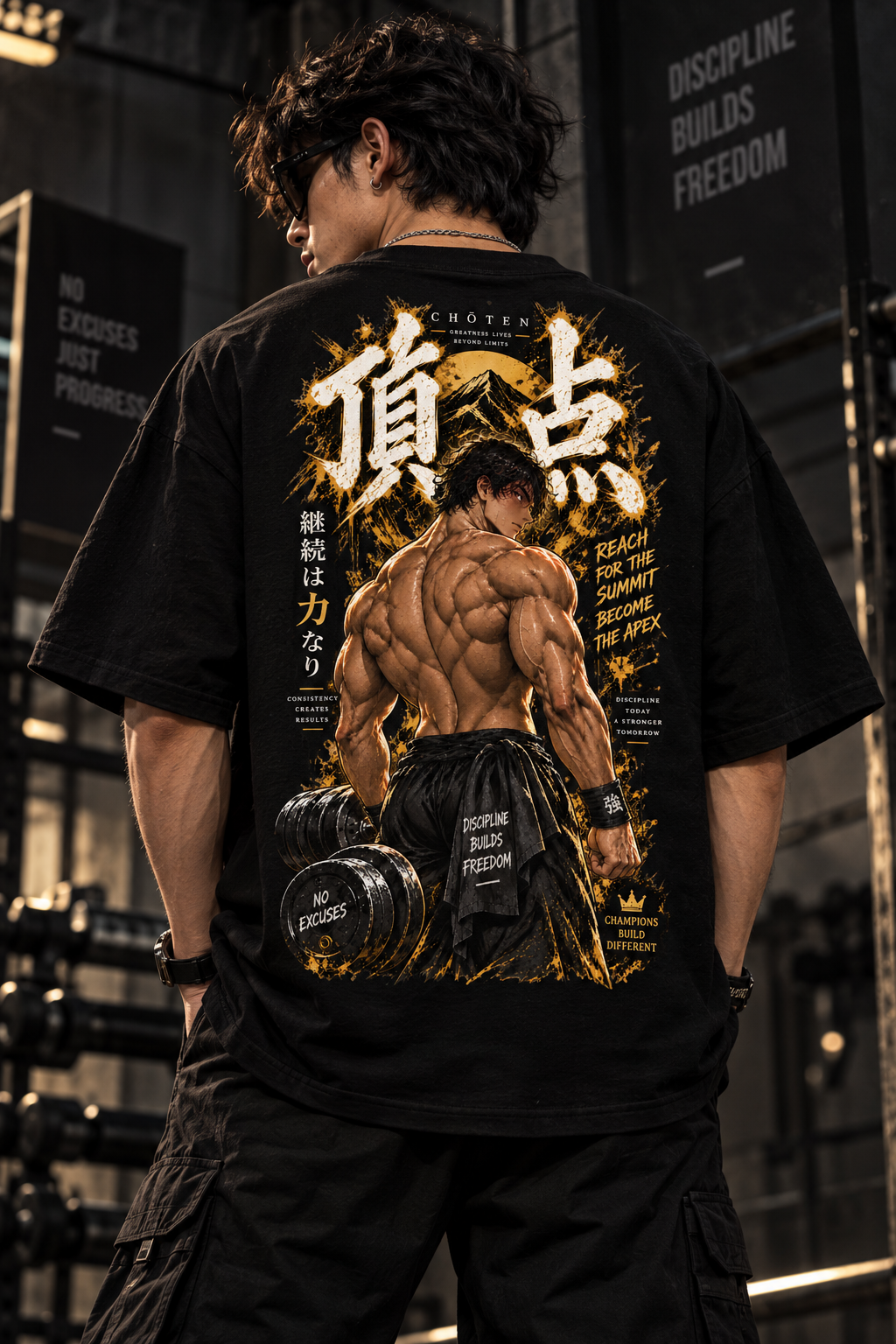 Japanese Warrior Oversized T-Shirt | No Excuses Gym Streetwear | JACKXON