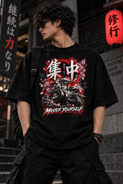 Master Yourself Anime Streetwear Oversized T-Shirt| JACKXON