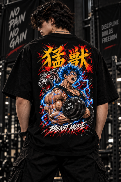 Beast Mode Oversized T-Shirt | Gym Graphic | JACKXON
